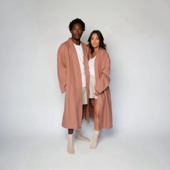 Parachute Linen Robe In Clay Size Small